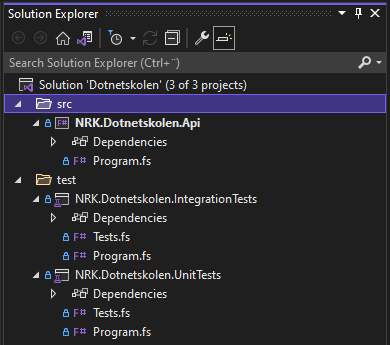 Solution explorer i Visual Studio